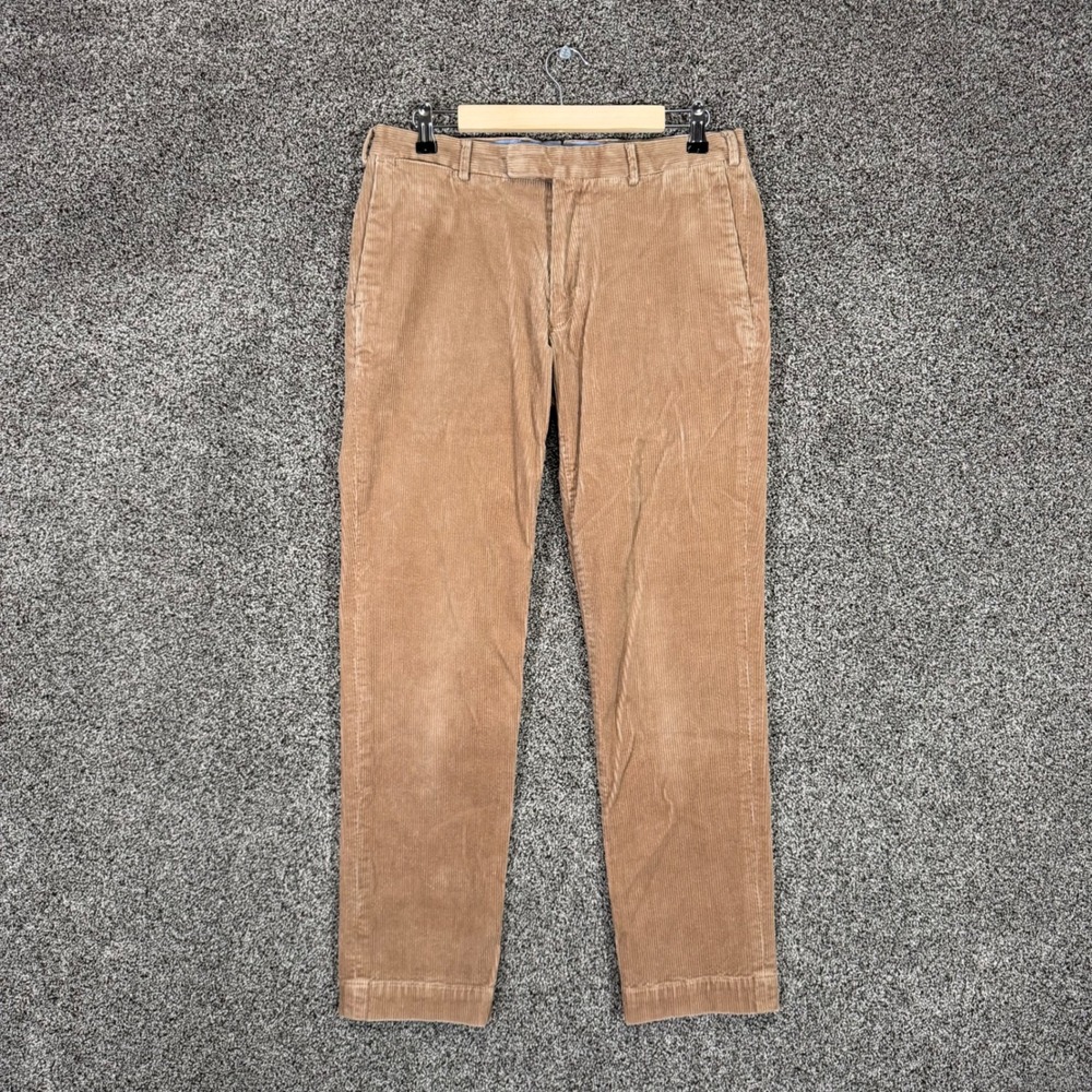 Polo Ralph Lauren Corduroy Pants Mens 33/32 (Fits 32/30) Slim Fit Brown Straight